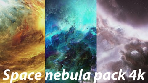 Abstract Space Nebula Animation with Swirling Colorful Gas and Stars
