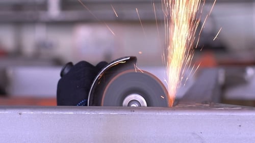Metal sawing.