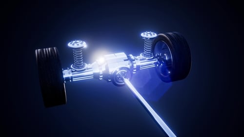 Car Chassis with Engine