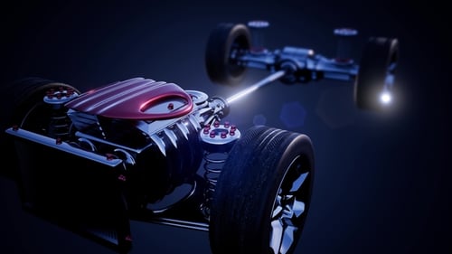 Car Chassis with Engine