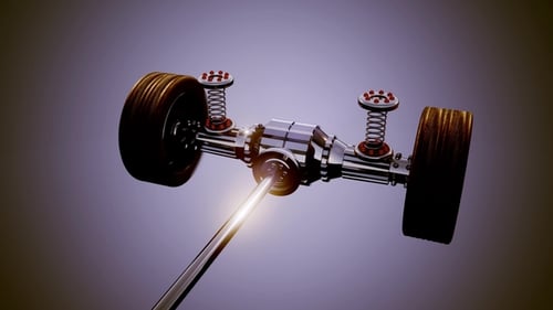 Car Chassis with Engine