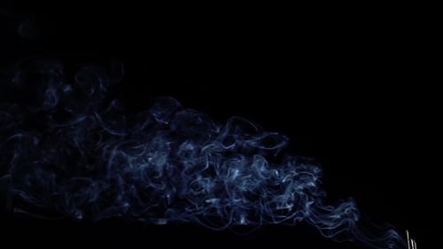 Blue Steam on Black Background