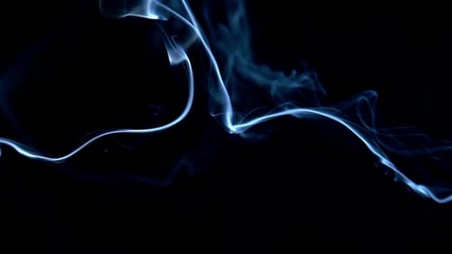 Blue Smoke on Black Background.