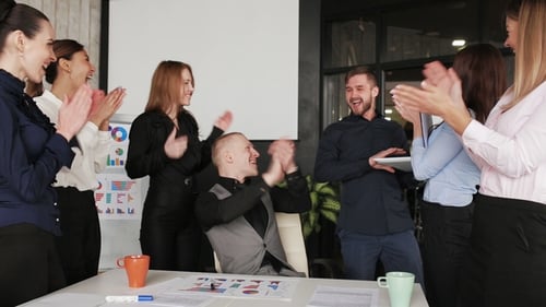 Portrait Of Happy Successful Business Group at Office