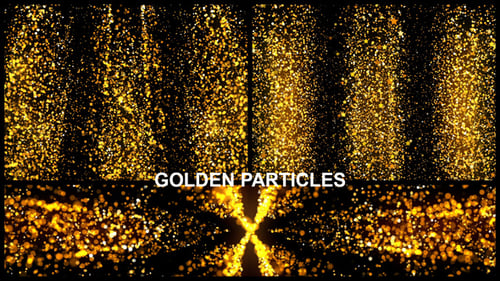 Abstract Golden Glitter Particles and Stars Loop Background