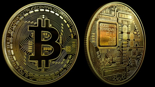 Boucle transparente Bitcoin 4K avec Alpha Matte
