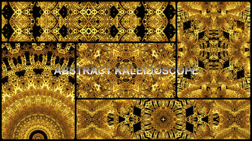 Golden Ornate Kaleidoscope Looping Background Animations