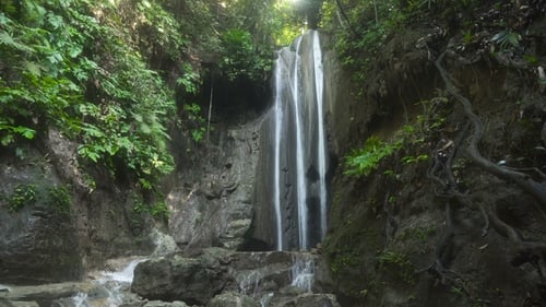 Beautiful Tropical Waterfall. Philippines Cebu Island