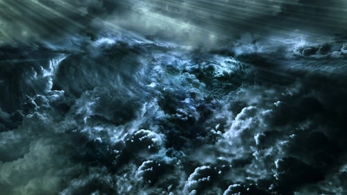 Dramatic Storm Clouds with Light Rays Background