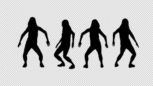 Silhouette Of A Girl In Dance