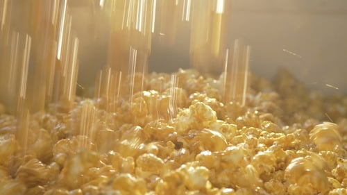 Caramel Popcorn Close Up Sweet Snack
