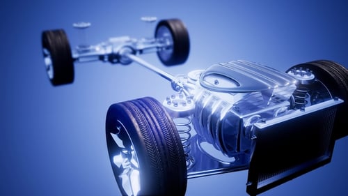 Car Chassis with Engine