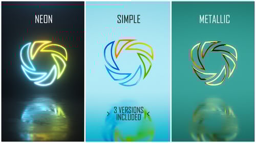 Dynamic Logo Text Reveals with Neon and Metallic Effects