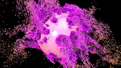 Fluid Particle Explosion Transition with Morphing Elements