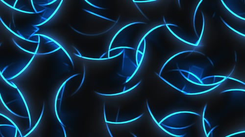 Futuristic Geometric Blue Neon Lines Looping Background