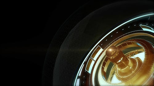 Futuristic Golden Technology Rotating Mechanism Background
