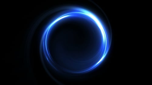 Abstract Blue Glowing Ring Loop Background