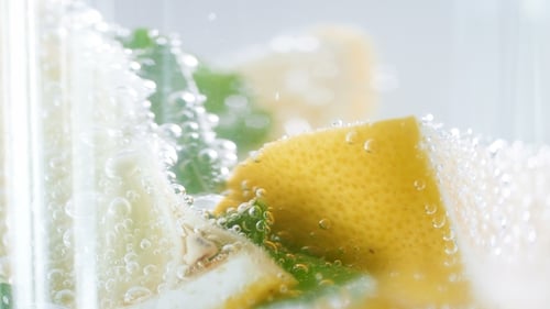 Refreshing Drink with Lemon and Fresh Mint