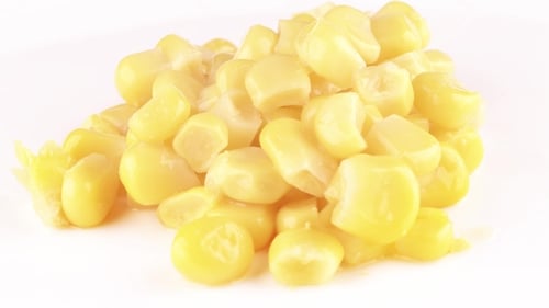 Cooked Corn Kernels Close Up