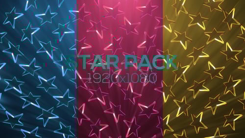 Seamless Looping Animated 3D Stars with Dynamic Light Rays Background