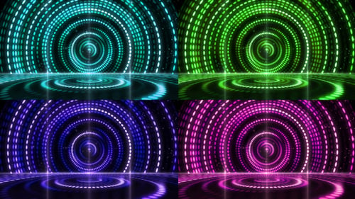 Pulsating Light Tunnel Disco Stage Background
