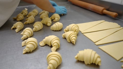 Making Croissants in Commercial Kitchen