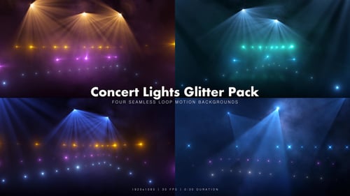 Dynamic Concert Lights Glitter Pack Looping Stage Background