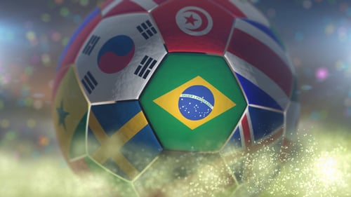 International Soccer Ball Flags Glow Logo Reveal