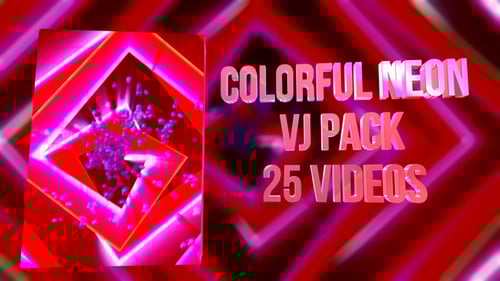 Vibrant Neon Geometric Shape Tunnel Loop Pack