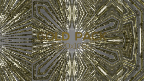 Shimmering Gold Geometric Lines Kaleidoscope Background Loop
