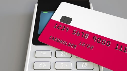 Modern 3D Animation of Contactless Credit Card Payment Terminal