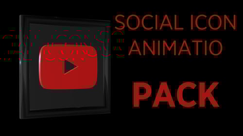 3D Animated Social Media Icons Pack Rotating Loop