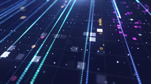 Futuristic Data Stream Lines Motion Graphic Background