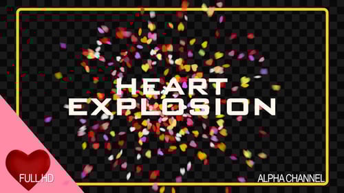 Red and Colorful Falling Hearts Transparent Overlay