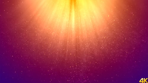 Golden Light Rays and Sparkles Abstract Loop Background