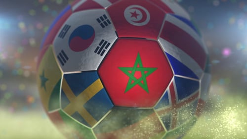 Global Football Flags Spinning Logo Reveal Intro