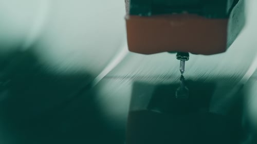 Record Player Needle Playing Vinyl Record Close Up