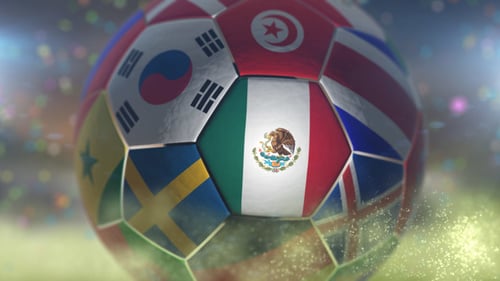 Rotating Soccer Ball with International Country Flags