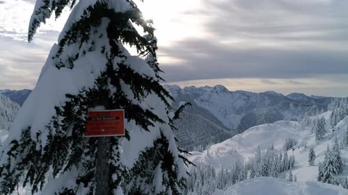 Winter Landscape in Snow Covered Mountain Range