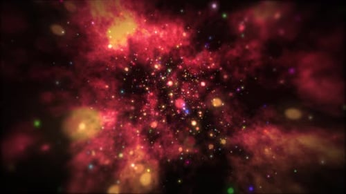 Abstract Cosmic Energy Tunnel with Flying Particles Background