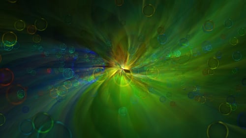 Abstract Light Tunnel with Dynamic Glowing Bubbles Background