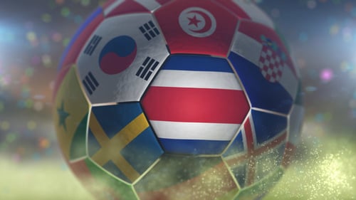 Animated Soccer Ball with International Flags Logo Reveal