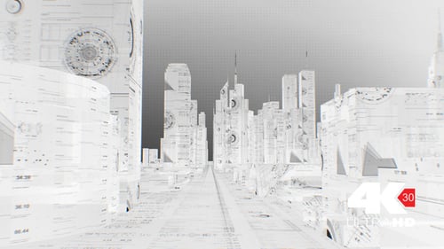 White hi Tech Digital City Flight