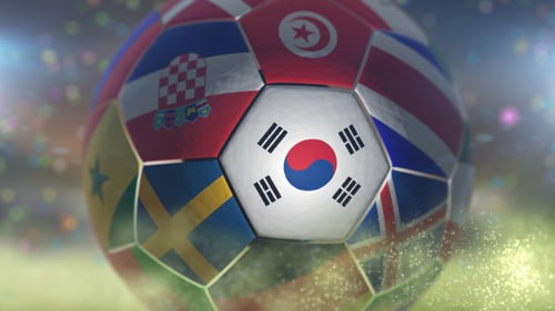 Dynamic Soccer Ball with Glowing National Flags Reveal