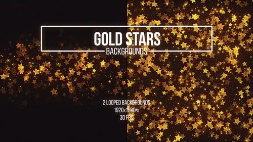 Elegant Gold Stars Festive Particle Background Loop