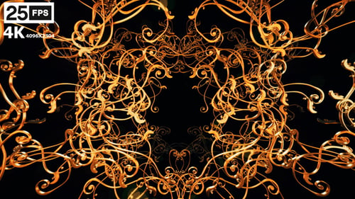 Elegant Golden Ornate Pattern Animation Background Loop