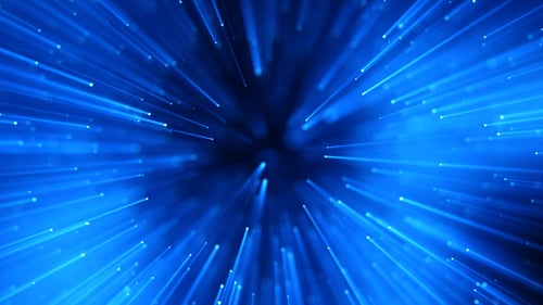 Futuristic Blue Light Speed Warp Tunnel Background