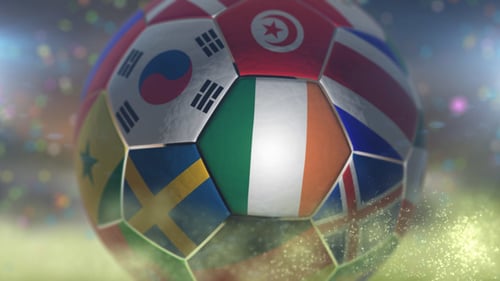 Animated Soccer Ball Revealing Team Flags for Sports Broadcasts
