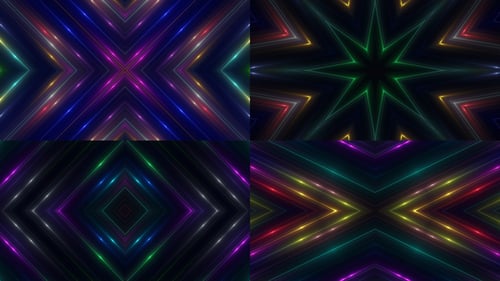 Dynamic Neon Geometric Light Streaks Background