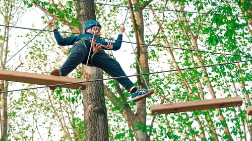 Child Climb on Rope Road